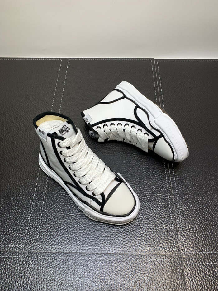 maison mihara yasuhiro high top canvas sneakers